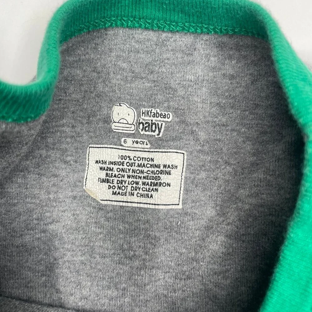 HKfabeao Baby Boys 2-Pc 100% Cotton Garbage Truck Pajamas Grey & Green Size 6